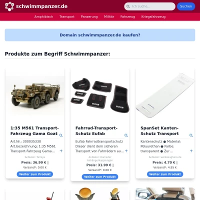 Screenshot schwimmpanzer.de