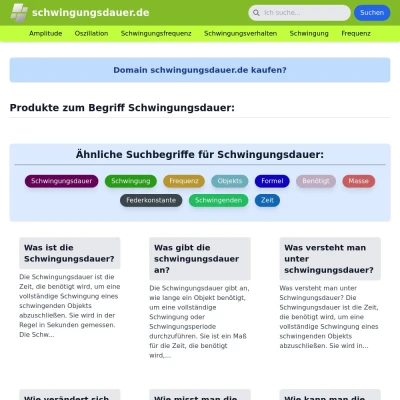 Screenshot schwingungsdauer.de