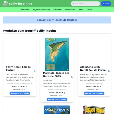 Screenshot scilly-inseln.de