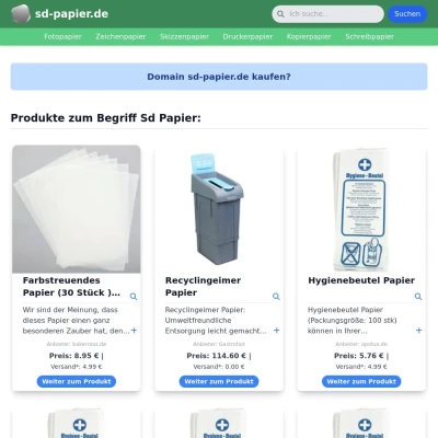 Screenshot sd-papier.de