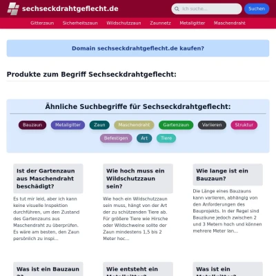 Screenshot sechseckdrahtgeflecht.de