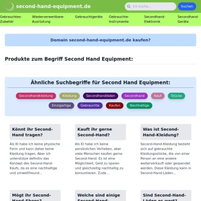 Screenshot second-hand-equipment.de