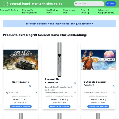Screenshot second-hand-markenkleidung.de