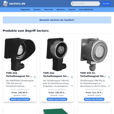 Screenshot sectors.de