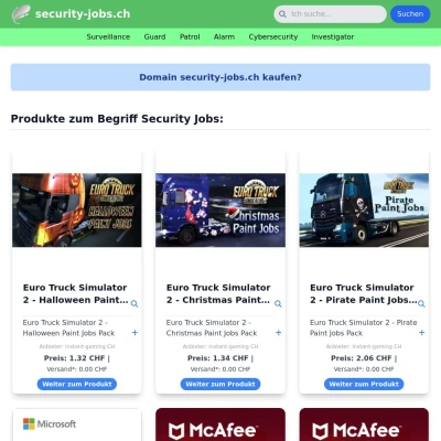 Screenshot security-jobs.ch