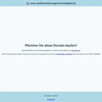 Screenshot sedimentationsgeschwindigkeit.de