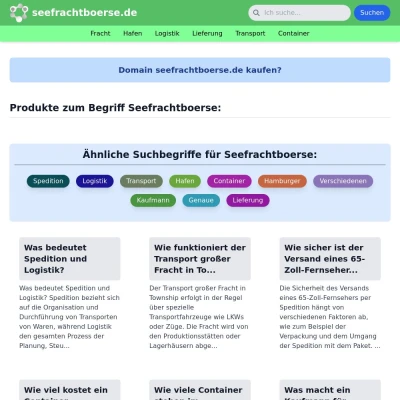 Screenshot seefrachtboerse.de