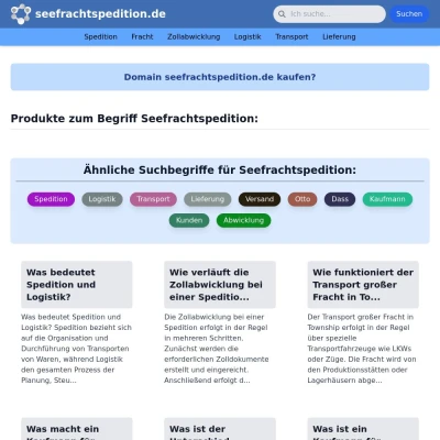 Screenshot seefrachtspedition.de