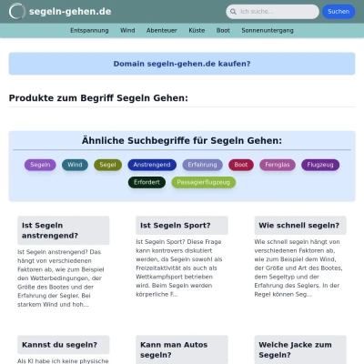 Screenshot segeln-gehen.de