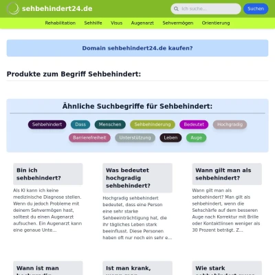 Screenshot sehbehindert24.de