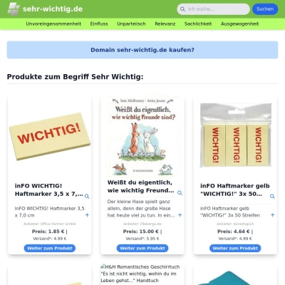 Screenshot sehr-wichtig.de