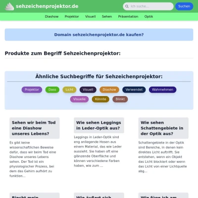 Screenshot sehzeichenprojektor.de