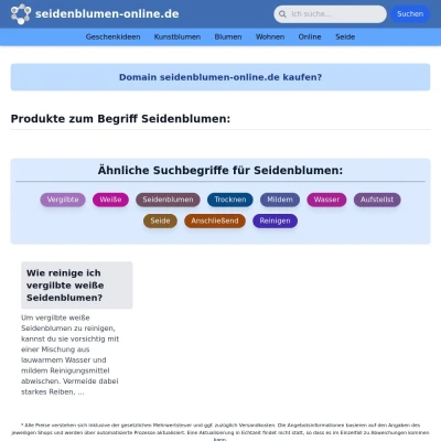 Screenshot seidenblumen-online.de