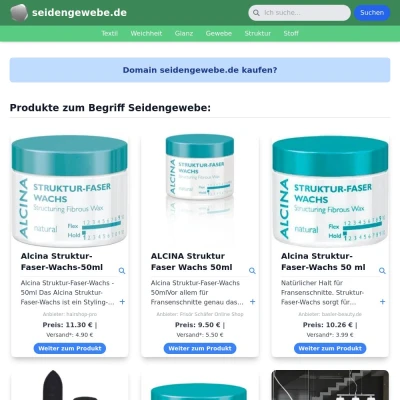 Screenshot seidengewebe.de