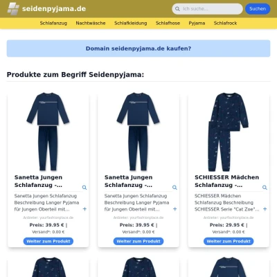 Screenshot seidenpyjama.de