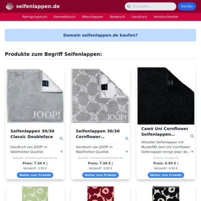 Screenshot seifenlappen.de