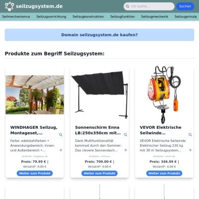 Screenshot seilzugsystem.de