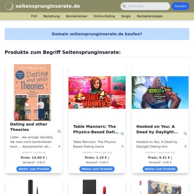 Screenshot seitensprunginserate.de