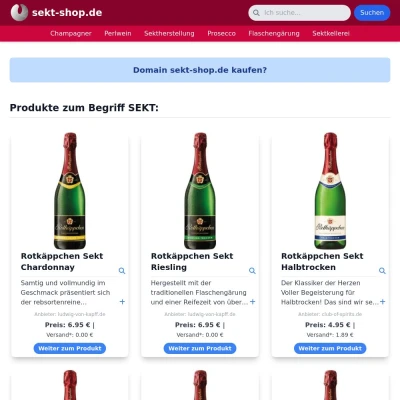 Screenshot sekt-shop.de