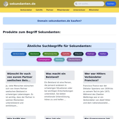 Screenshot sekundanten.de