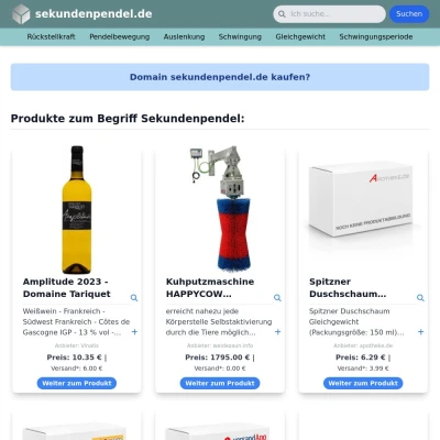 Screenshot sekundenpendel.de