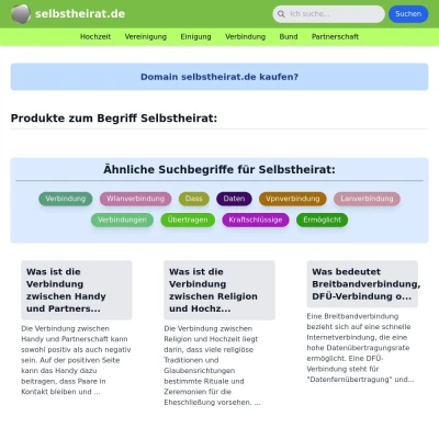 Screenshot selbstheirat.de