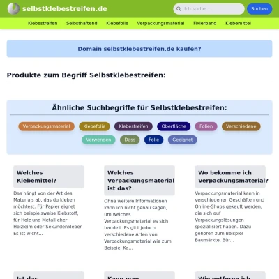 Screenshot selbstklebestreifen.de