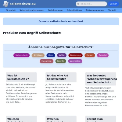 Screenshot selbstschutz.eu