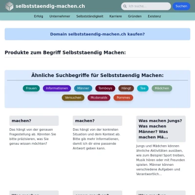 Screenshot selbststaendig-machen.ch