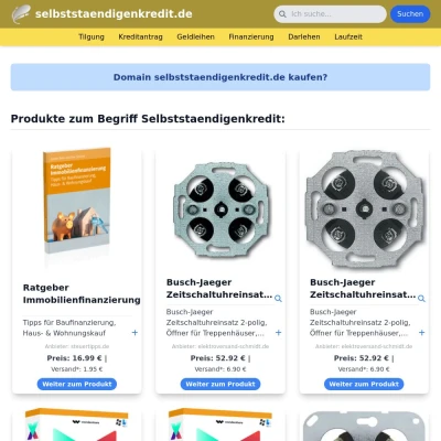 Screenshot selbststaendigenkredit.de