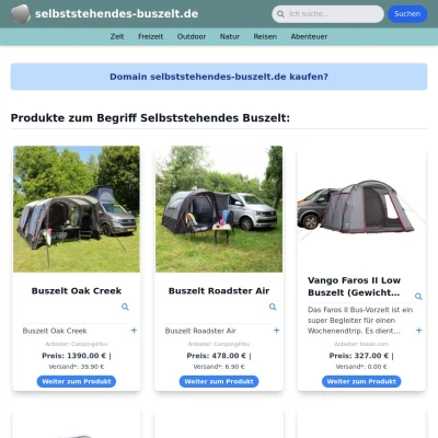 Screenshot selbststehendes-buszelt.de