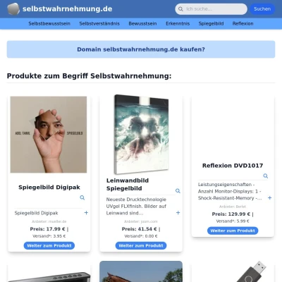 Screenshot selbstwahrnehmung.de