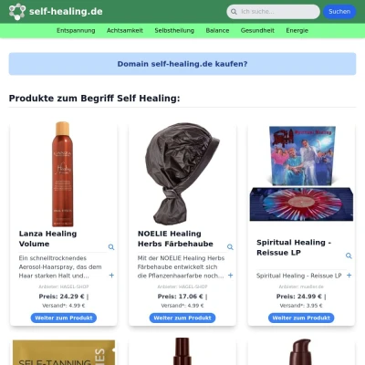 Screenshot self-healing.de