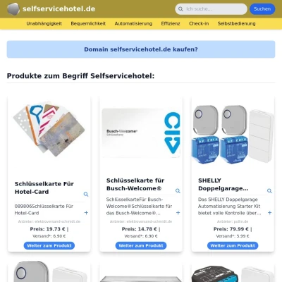 Screenshot selfservicehotel.de