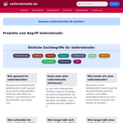 Screenshot sellerieknolle.de