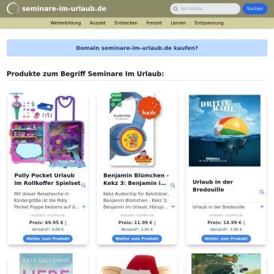 Screenshot seminare-im-urlaub.de