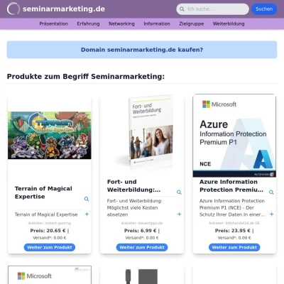 Screenshot seminarmarketing.de