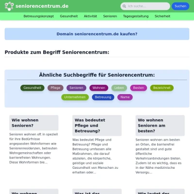 Screenshot seniorencentrum.de