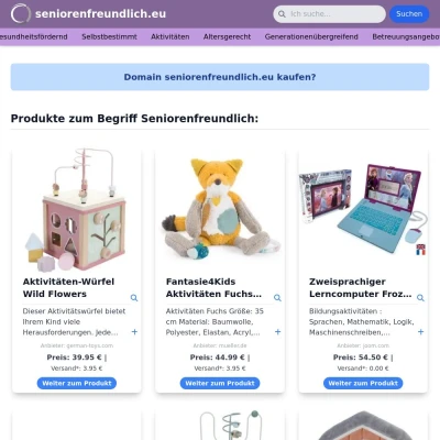 Screenshot seniorenfreundlich.eu