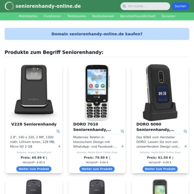 Screenshot seniorenhandy-online.de