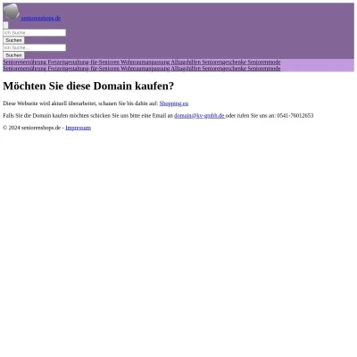 Screenshot seniorenshops.de