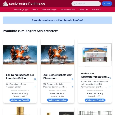 Screenshot seniorentreff-online.de