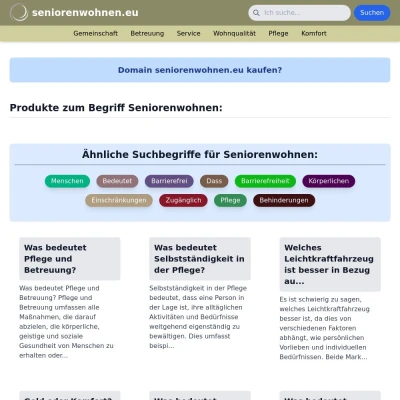 Screenshot seniorenwohnen.eu