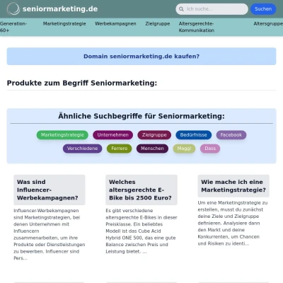 Screenshot seniormarketing.de