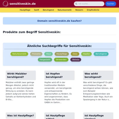 Screenshot sensitiveskin.de