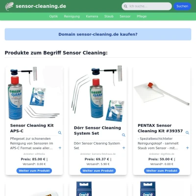 Screenshot sensor-cleaning.de