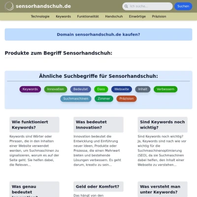 Screenshot sensorhandschuh.de