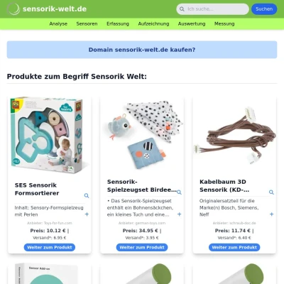 Screenshot sensorik-welt.de