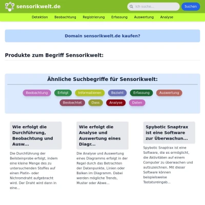 Screenshot sensorikwelt.de