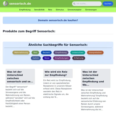 Screenshot sensorisch.de